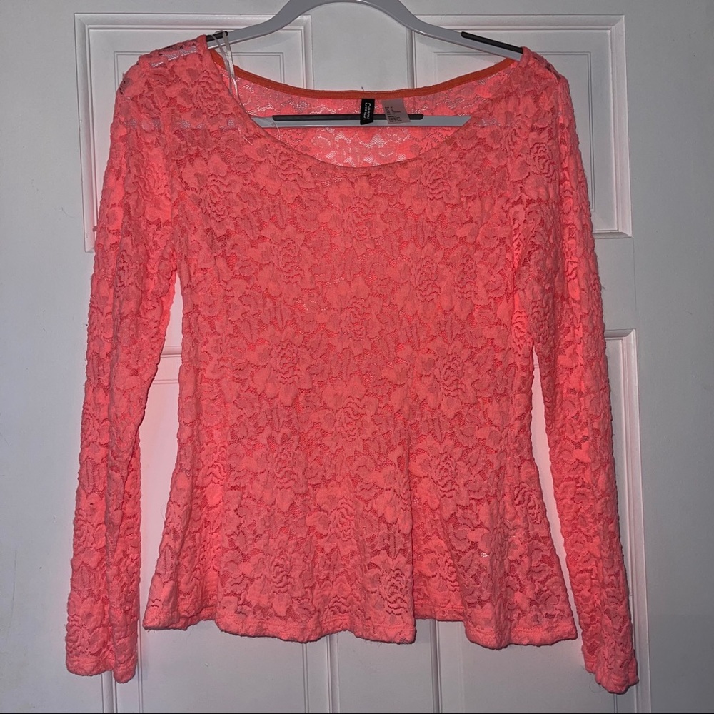 H&M Floral Coral Shirt